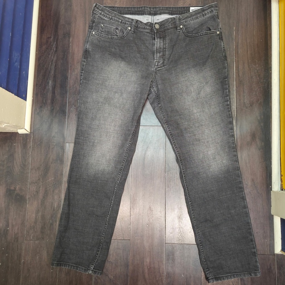 Buffalo David Bitton Jeans Mens 38x32 Jackson Straight Stretch Black Denim